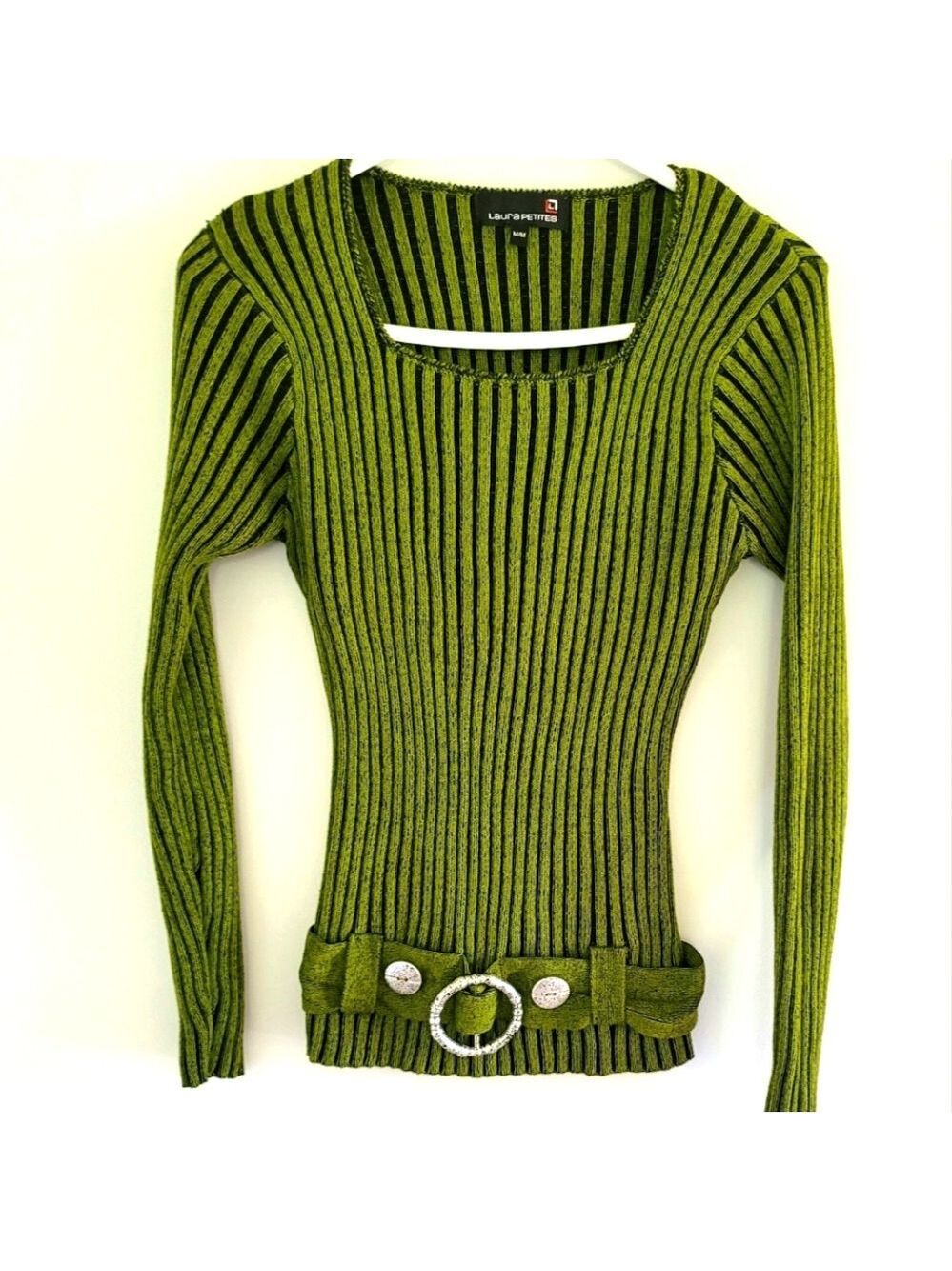 Laura Petites Women's Knitted Rib Sweater Size M